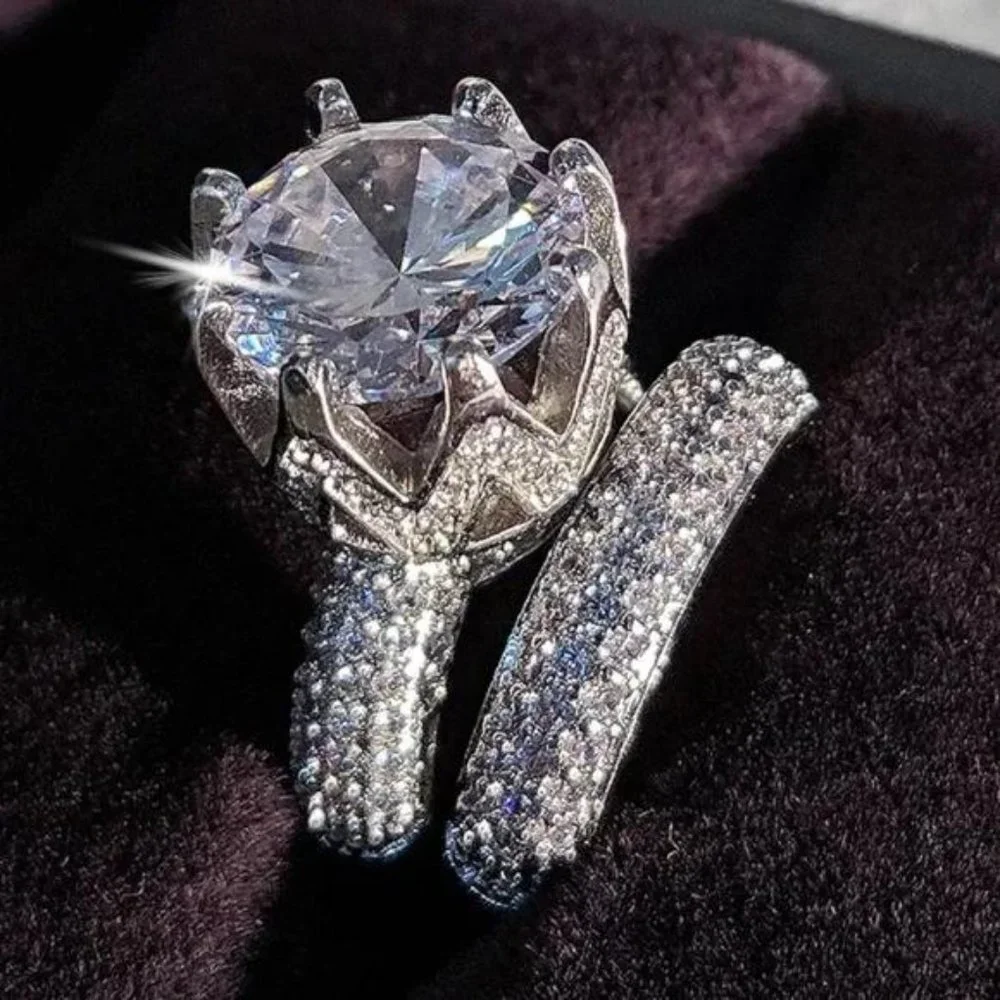 NEW 925 STERLING SILVER DIAMOND RING - Picture 1 of 4